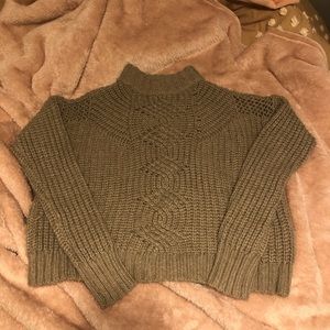 AE mock neck cable knit sweater